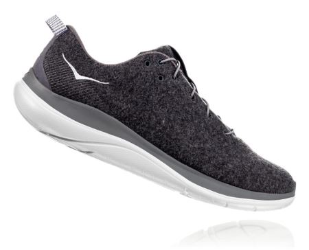 Hoka One One Hupana Flow Wool - Sapatilhas De Treino Homem Cinzentas Escuro / Cinzentas | PT-SEDDtn5